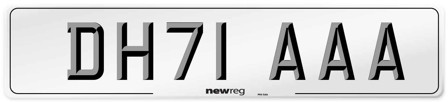 DH71 AAA Number Plate from New Reg